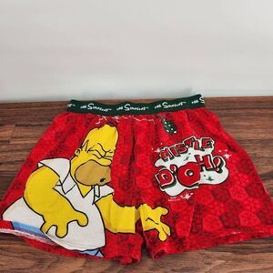 The Simpson's Christmas Boxer Sleep Shorts Homer Mistle D'oh Men's Medium Vintag